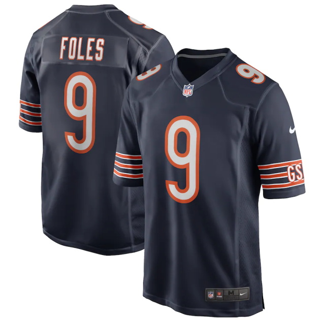 mens nike nick foles navy chicago bears game jersey